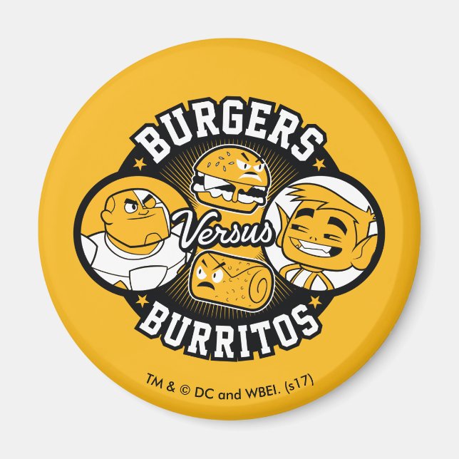 Tonåring Titans Go! | Burgers mot Burritos Magnet (Framsidan)