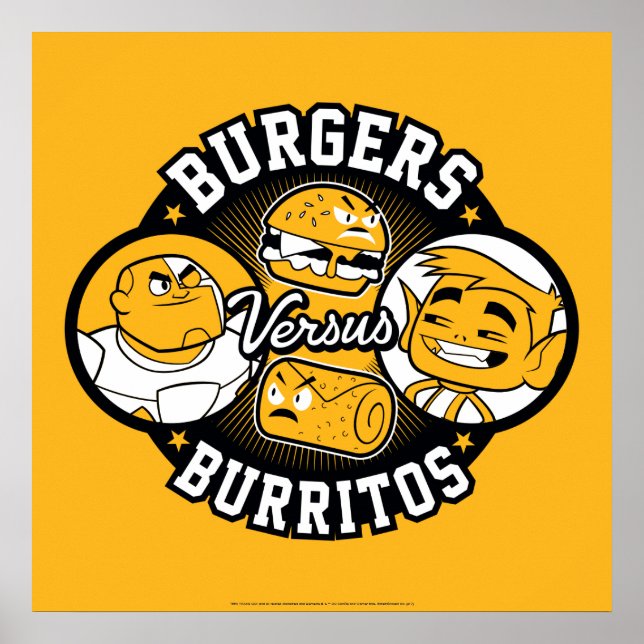 Tonåring Titans Go! | Burgers mot Burritos Poster (Framsidan)