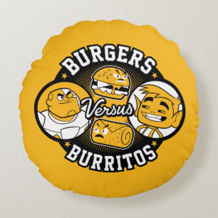 Tonåring Titans Go! Burgers mot Burritos Rund Kudde