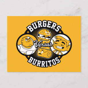 Tonåring Titans Go! Burgers mot Burritos Vykort