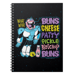 Tonåring Titans Go!   Cyborg Burger Rap Anteckningsbok