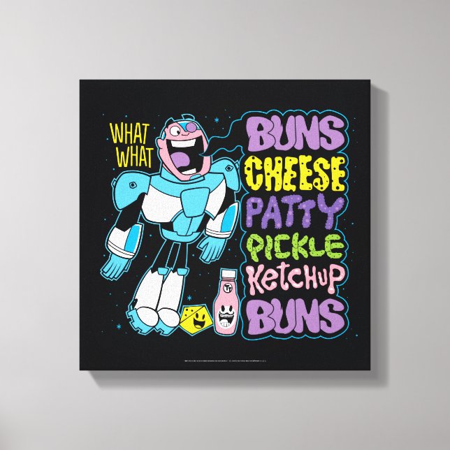 Tonåring Titans Go! | Cyborg Burger Rap Canvastryck (Framsida)