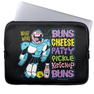 Tonåring Titans Go! Cyborg Burger Rap Laptop Sleeve