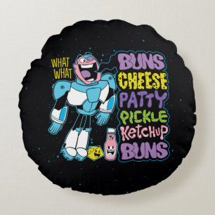 Tonåring Titans Go!   Cyborg Burger Rap Rund Kudde