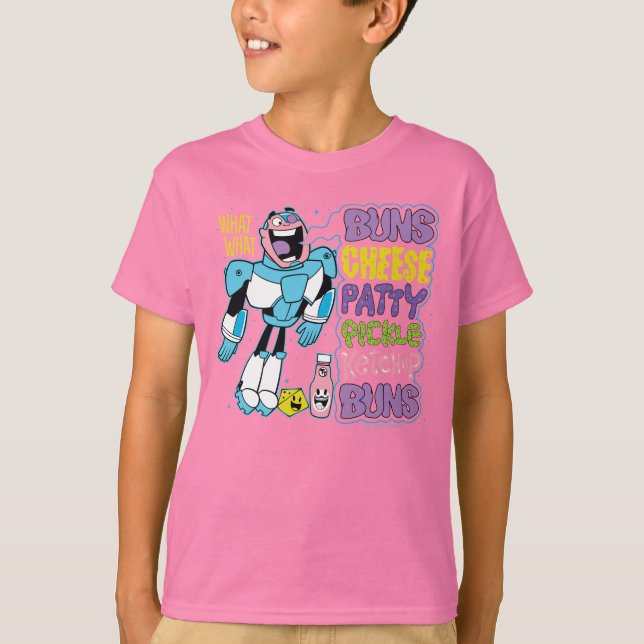 Tonåring Titans Go! | Cyborg Burger Rap Tee Shirt (Framsida)