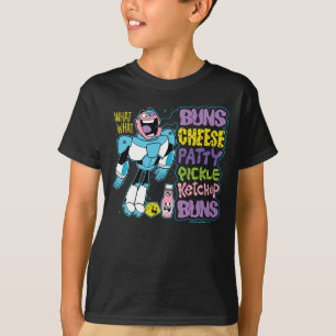 Tonåring Titans Go! Cyborg Burger Rap Tee Shirt