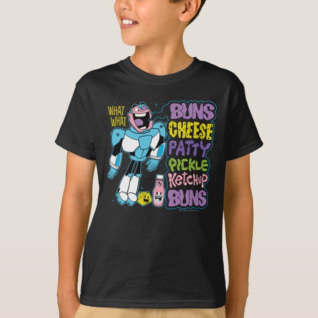 Tonåring Titans Go! | Cyborg Burger Rap Tee Shirt (Framsida)