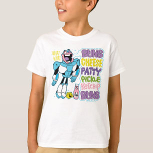 Tonåring Titans Go! Cyborg Burger Rap Tee Shirt