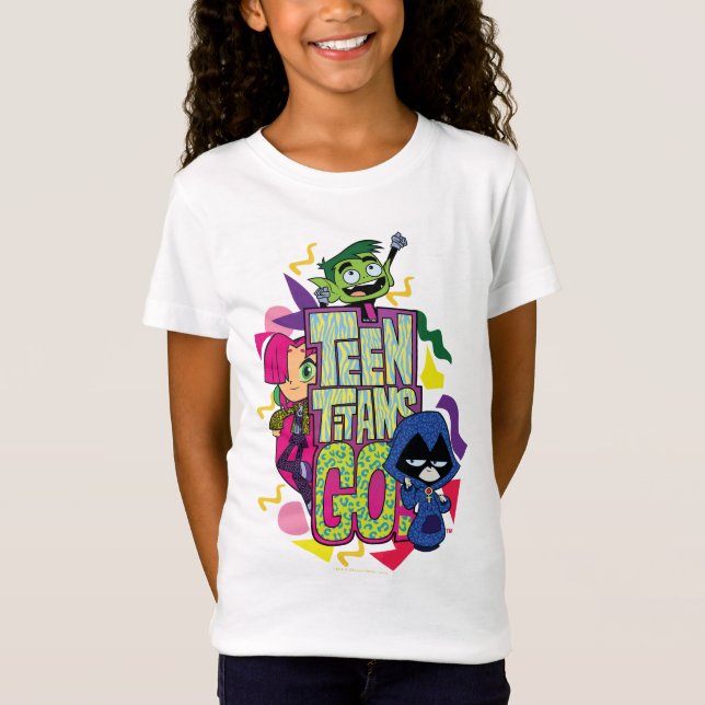 Tonåring Titans Go! | "Girls Girls" Logotyp för dj T-shirt (Framsida)