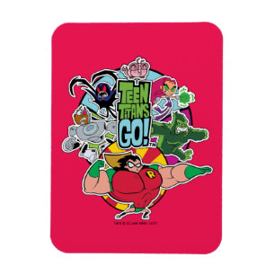 Tonåring Titans Go! Gruppgrafik för teamgrupp Magnet