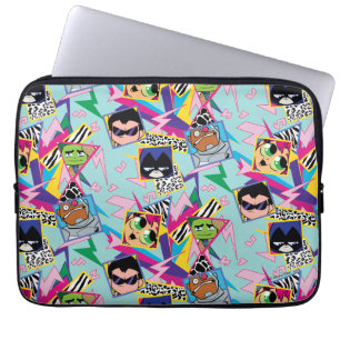 Tonåring Titans Go! Gruppkollage för Retro 90 Laptop Fodral