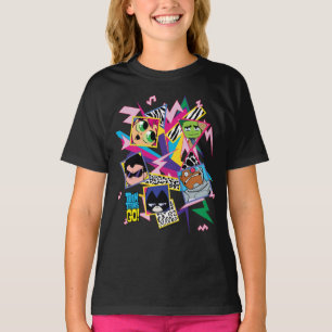 Tonåring Titans Go! Gruppkollage för Retro 90 T-shirt