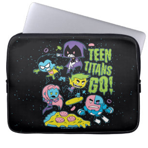 Tonåring Titans Go! Pizza Graphic i början av 90 Laptop Sleeve