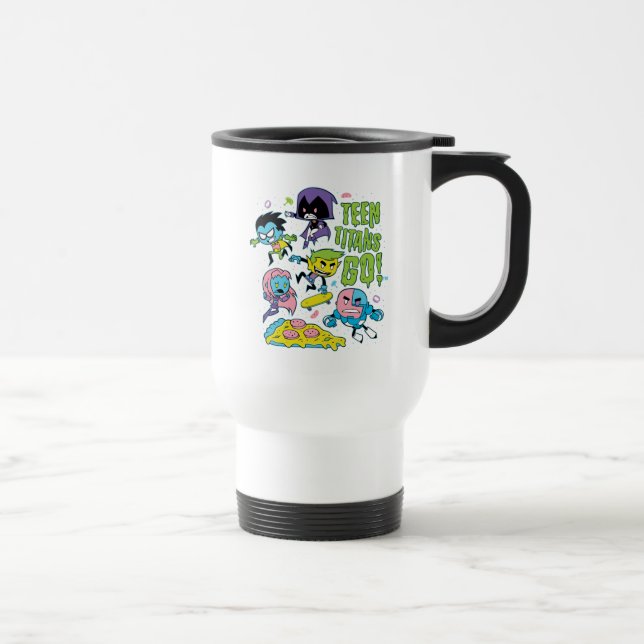 Tonåring Titans Go! | Pizza Graphic i början av 90 Resemugg (Höger)