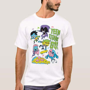 Tonåring Titans Go!   Pizza Graphic i början av 90 T Shirt