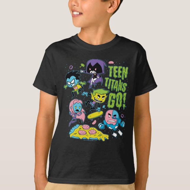 Tonåring Titans Go! | Pizza Graphic i början av 90 T-shirt (Framsida)