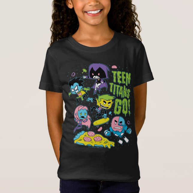 Tonåring Titans Go! | Pizza Graphic i början av 90 T-shirt (Framsida)