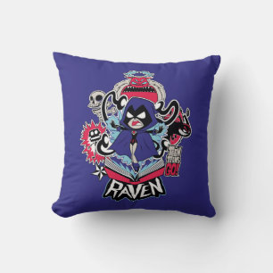 Tonåring Titans Go! Raven Demonic Powers Graphi Kudde