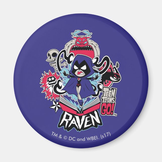 Tonåring Titans Go! | Raven Demonic Powers Graphic Magnet (Framsidan)