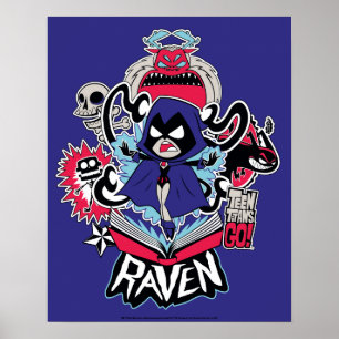 Tonåring Titans Go!   Raven Demonic Powers Graphic Poster