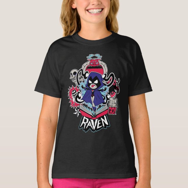 Tonåring Titans Go! | Raven Demonic Powers Graphic Tee Shirt (Framsida)