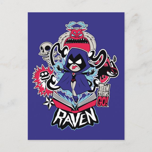 Tonåring Titans Go! | Raven Demonic Powers Graphic Vykort (Framsida)