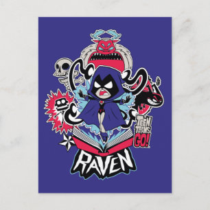 Tonåring Titans Go! Raven Demonic Powers Graphic Vykort