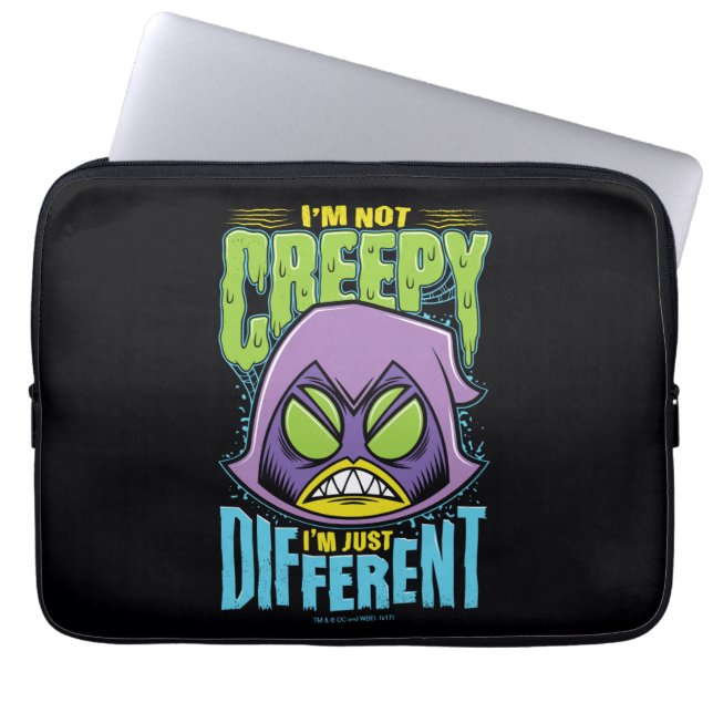Tonåring Titans Go! | Raven "Not Creepy I'm Differ Laptop Sleeve (Framsidan)