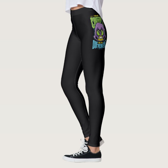 Tonåring Titans Go! | Raven "Not Creepy I'm Differ Leggings (Vänster)