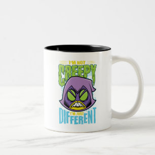 Tonåring Titans Go!   Raven "Not Creepy I'm Differ Två-Tonad Mugg