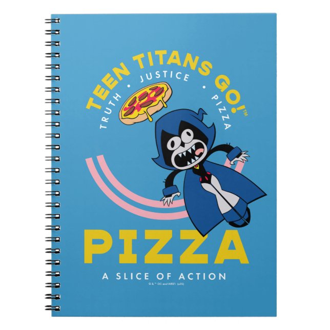 Tonåring Titans Go! Raven "Truth Justice Pizza" Anteckningsbok (Framsidan)