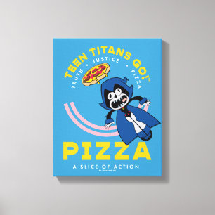 Tonåring Titans Go! Raven "Truth Justice Pizza" Canvastryck