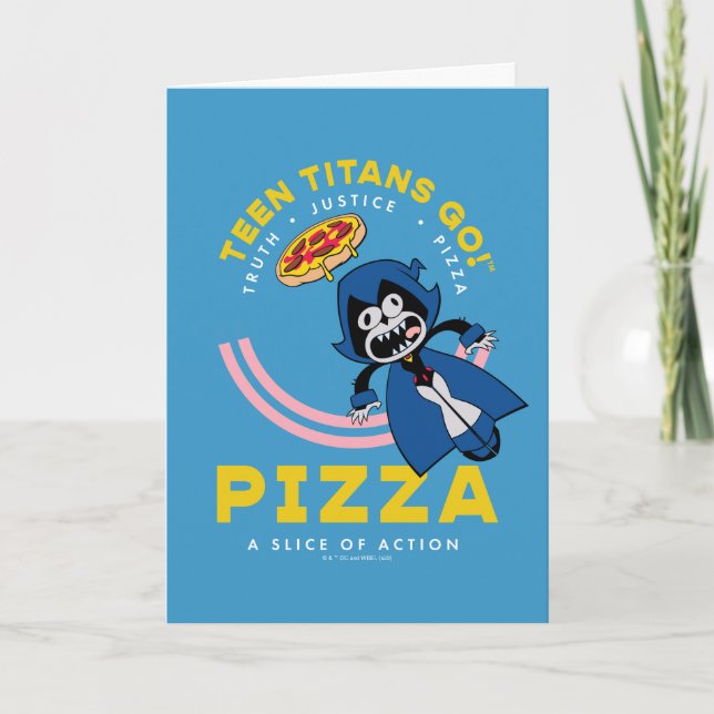 Tonåring Titans Go! Raven "Truth Justice Pizza" Kort (Framsida)