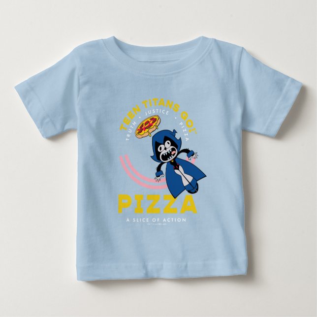 Tonåring Titans Go! Raven "Truth Justice Pizza" T Shirt (Framsida)