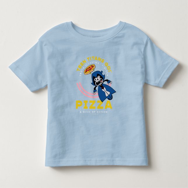Tonåring Titans Go! Raven "Truth Justice Pizza" T Shirt (Framsida)