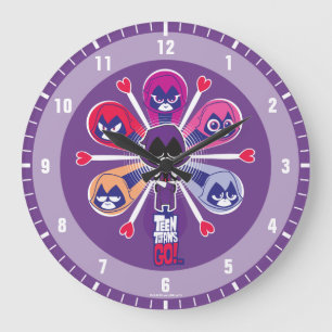 Tonåring Titans Go! Raven's Emoticlones Stor Klocka