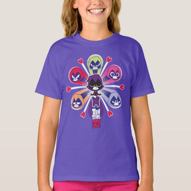 Tonåring Titans Go! | Raven's Emoticlones T Shirt (Framsida)