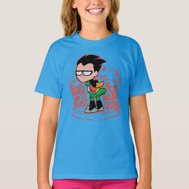 Tonåring Titans Go! | Robin Booty Scooty Buns T-shirt (Framsida)