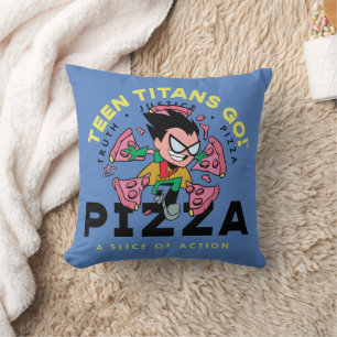 Tonåring Titans Go! Robin "Truth Justice Pizza" Kudde
