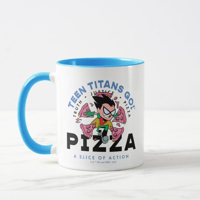 Tonåring Titans Go! Robin "Truth Justice Pizza" Mugg (Vänster)