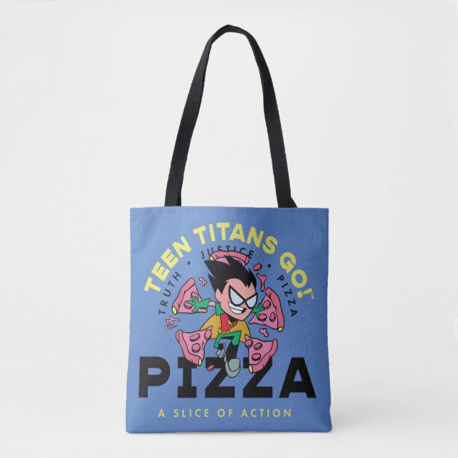 Tonåring Titans Go! Robin "Truth Justice Pizza" Tygkasse (Framsida)