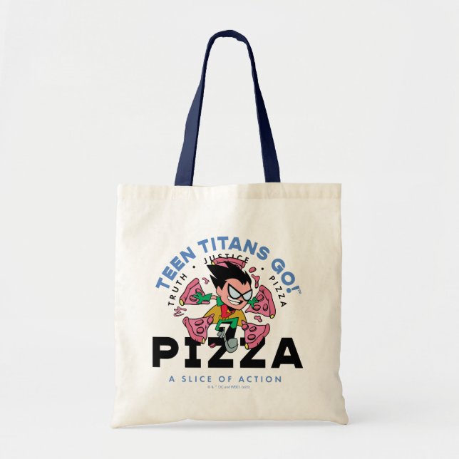 Tonåring Titans Go! Robin "Truth Justice Pizza" Tygkasse (Framsidan)