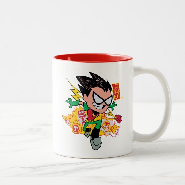 Tonåring Titans Go! | Robin's Arsenal Graphic Två-Tonad Mugg (Höger)