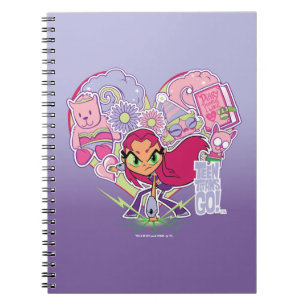 Tonåring Titans Go! Starfire Heart Slå Graphic Anteckningsbok Med Spiral