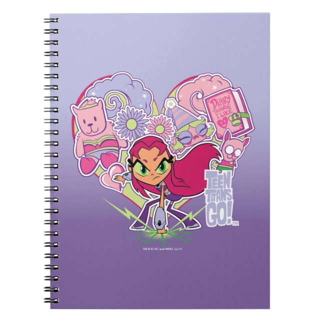 Tonåring Titans Go! | Starfire Heart Slå Graphic Anteckningsbok Med Spiral (Framsidan)
