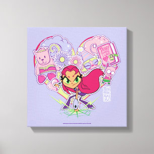 Tonåring Titans Go!   Starfire Heart Slå Graphic Canvastryck