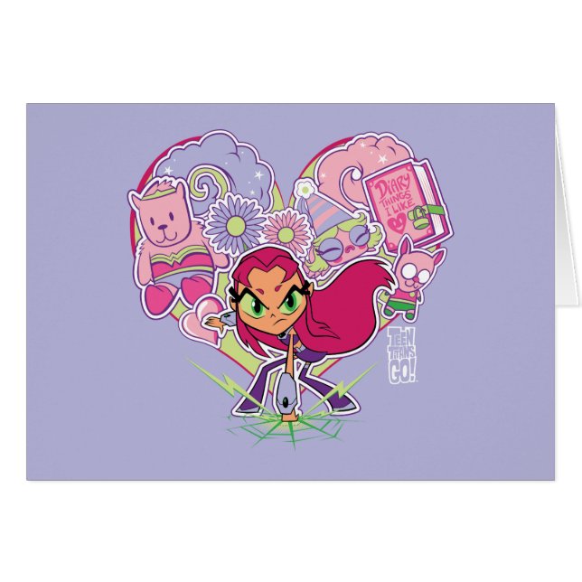 Tonåring Titans Go! | Starfire Heart Slå Graphic Hälsningskort (Framsidan Horizontal)