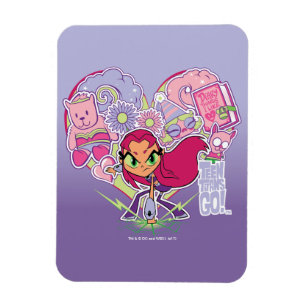 Tonåring Titans Go! Starfire Heart Slå Graphic Magnet