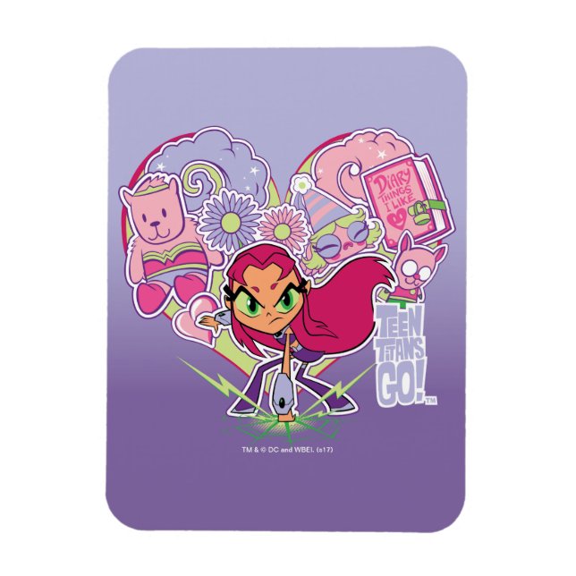 Tonåring Titans Go! | Starfire Heart Slå Graphic Magnet (Vertikal)