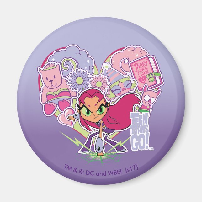 Tonåring Titans Go! | Starfire Heart Slå Graphic Magnet (Framsidan)